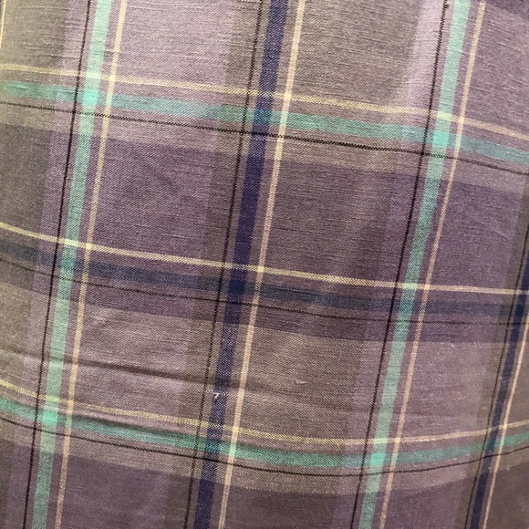 Adolfo Linen Blend Purple/Aqua Lined Skirt - Picture 4 of 6